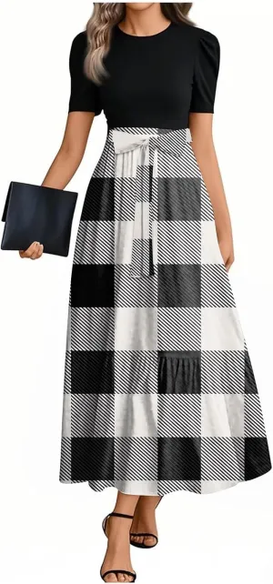 2025 Beach Dresses, Maxi Print Boho Jumpsuits for Women Spring Bow High Waisted Rompers for Women