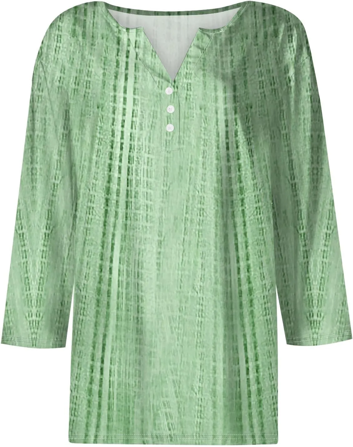 3/4 Length Sleeve Womens Tops 2025 Summer Henley Neck Shirts Three Quarter Sleeve Tshirts