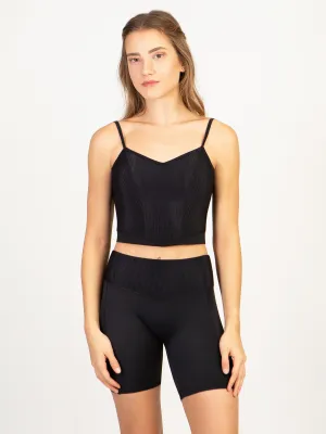 Balletcore Ribbed Waistband Bike Short - 7014A