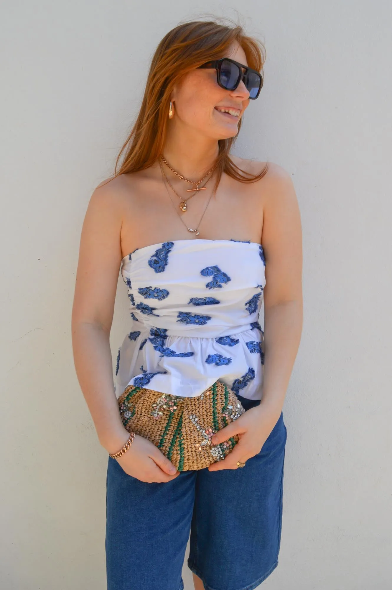 Baum Und Pferdgarten Marie Blue Bouquet Jacquard Top