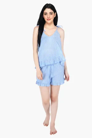 Blue Striped Loungewear Set