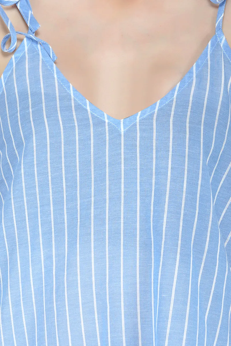 Blue Striped Loungewear Set