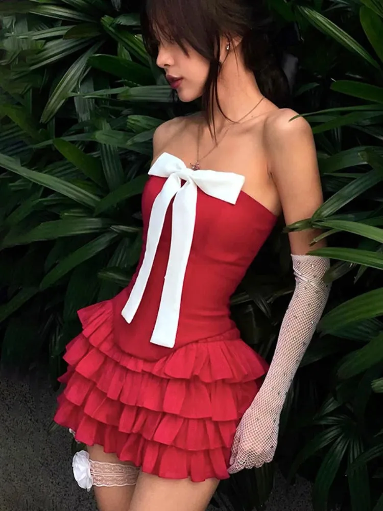 Bow Splice Sexy Off Shoulder Backless Bodycon Club Solid Party Slim Crop Top