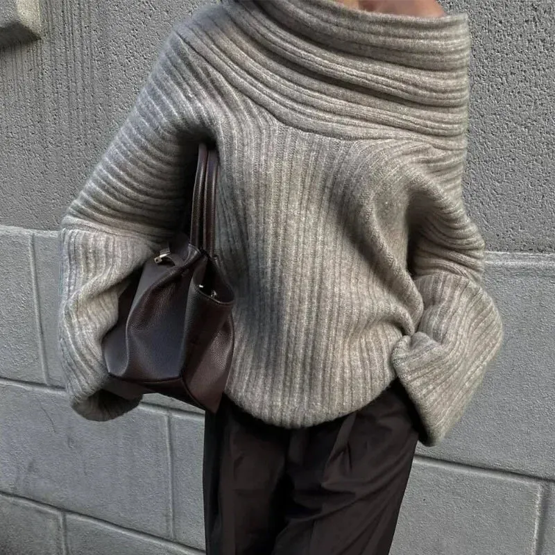 Elegant Off-Shoulder Sweater for Fall & Winter