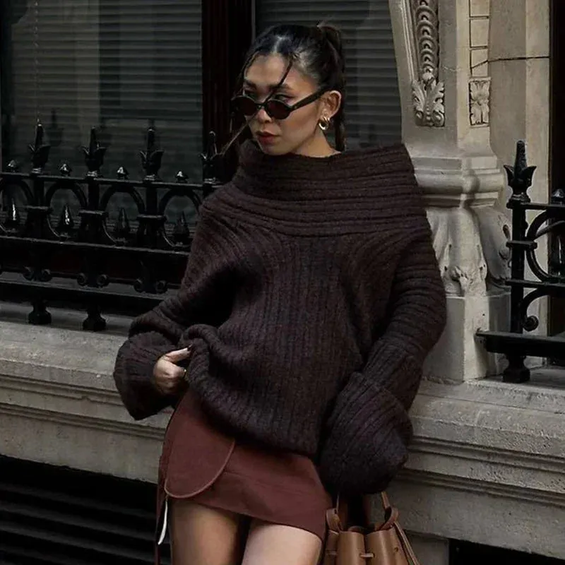 Elegant Off-Shoulder Sweater for Fall & Winter