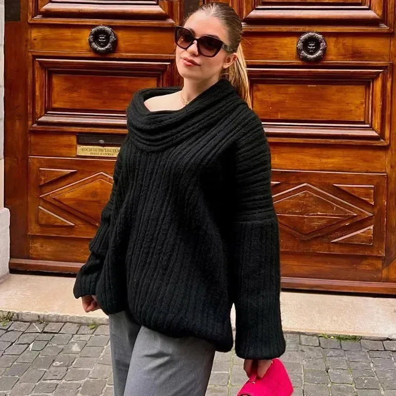 Elegant Off-Shoulder Sweater for Fall & Winter