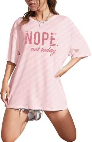 Fenxxxl Womens Oversized T Shirts Crewneck Short Sleeve Tops Loose Fit Summer Casual Blouse Y2K 2024 Basic Tee