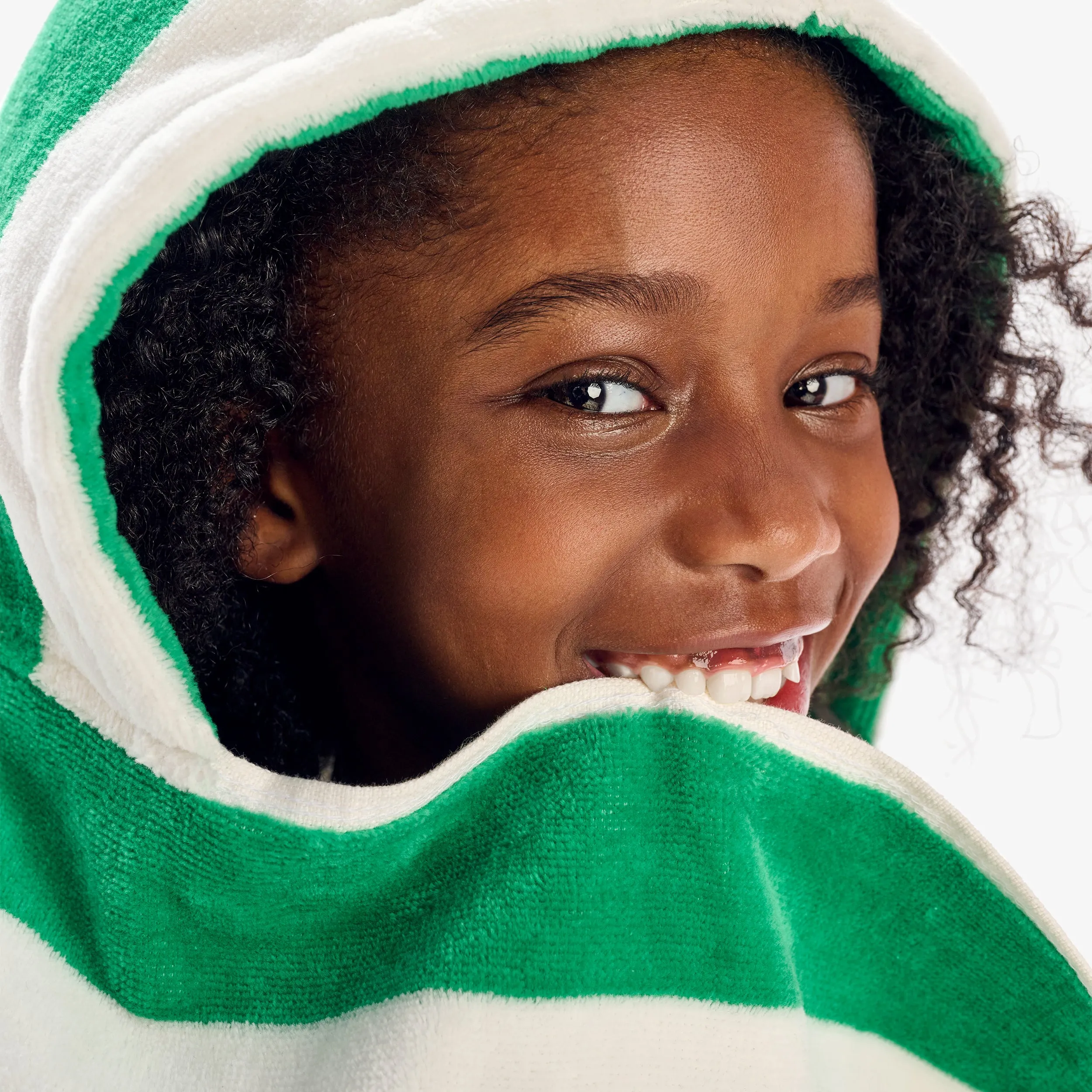 Hoodie towel in stripe