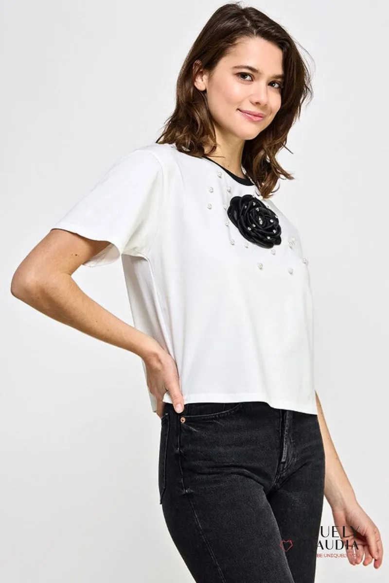 La Vie En Rose Embellished Top