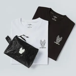 LifeWork 2PACK Basic Black And White Tee (With Pouch)
