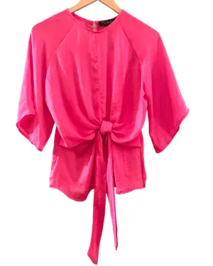 Light Summer Taffy Tie-Front Blouse