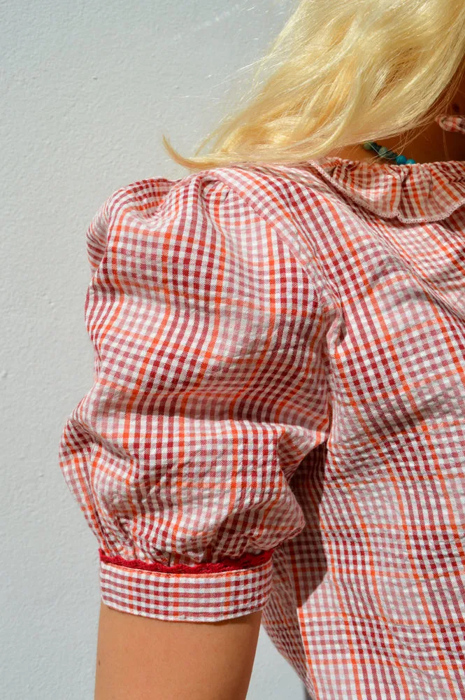 Maison Anana Aida Rose Check Blouse