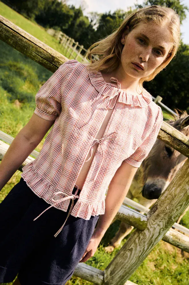 Maison Anana Aida Rose Check Blouse