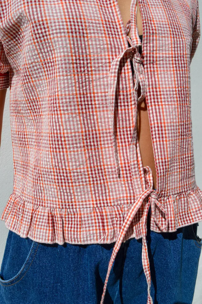 Maison Anana Aida Rose Check Blouse
