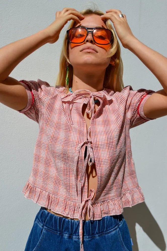 Maison Anana Aida Rose Check Blouse