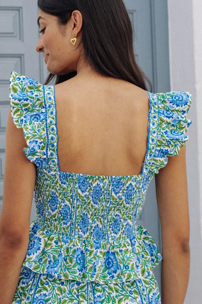 Pink City Prints Freya Peacock Border Top