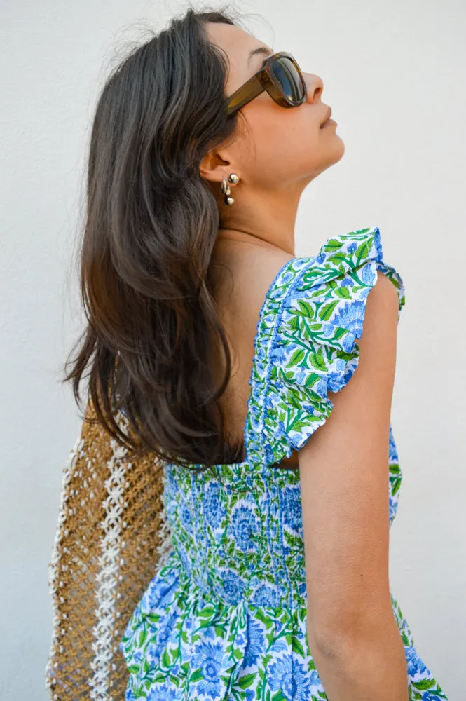 Pink City Prints Freya Peacock Border Top