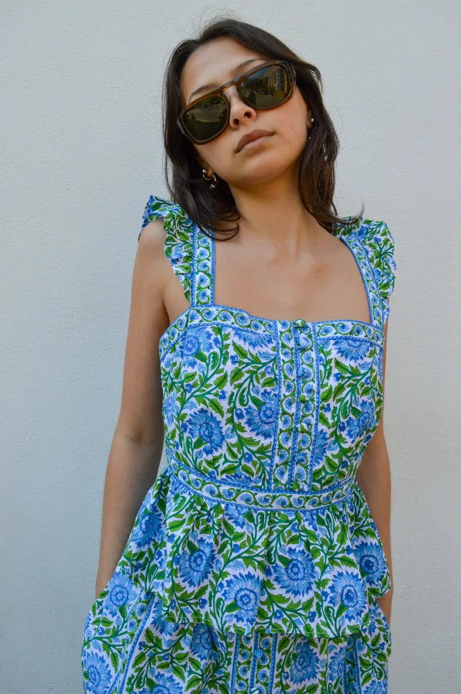 Pink City Prints Freya Peacock Border Top