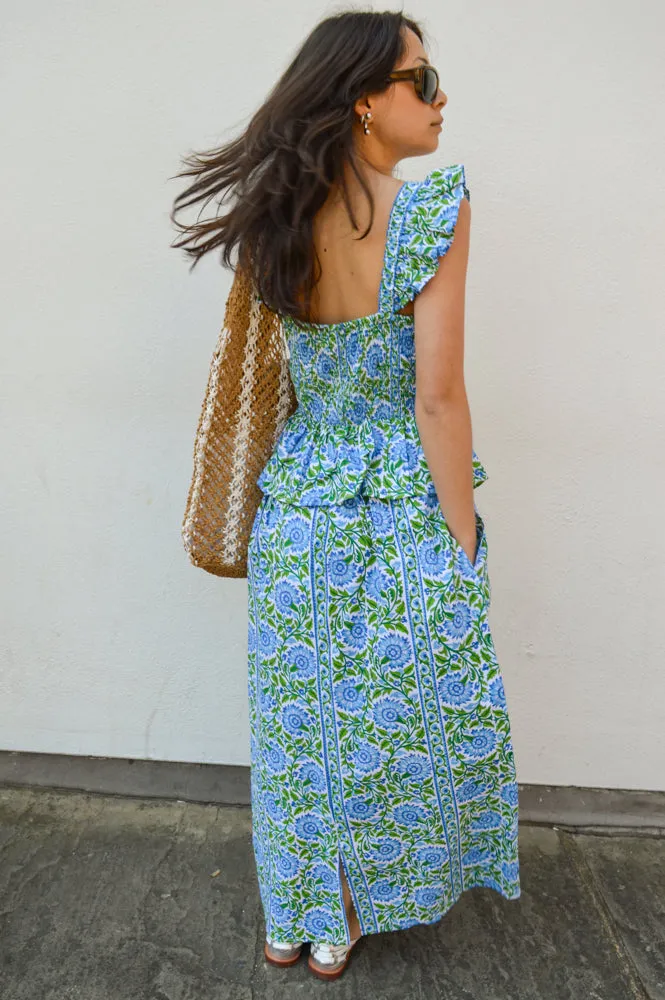 Pink City Prints Freya Peacock Border Top