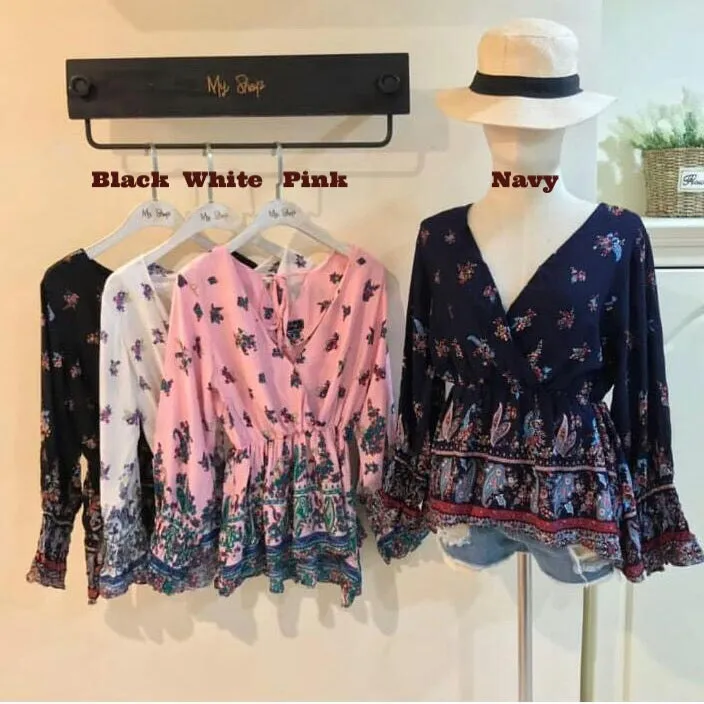 Printed Peplum Tops - Clarissa