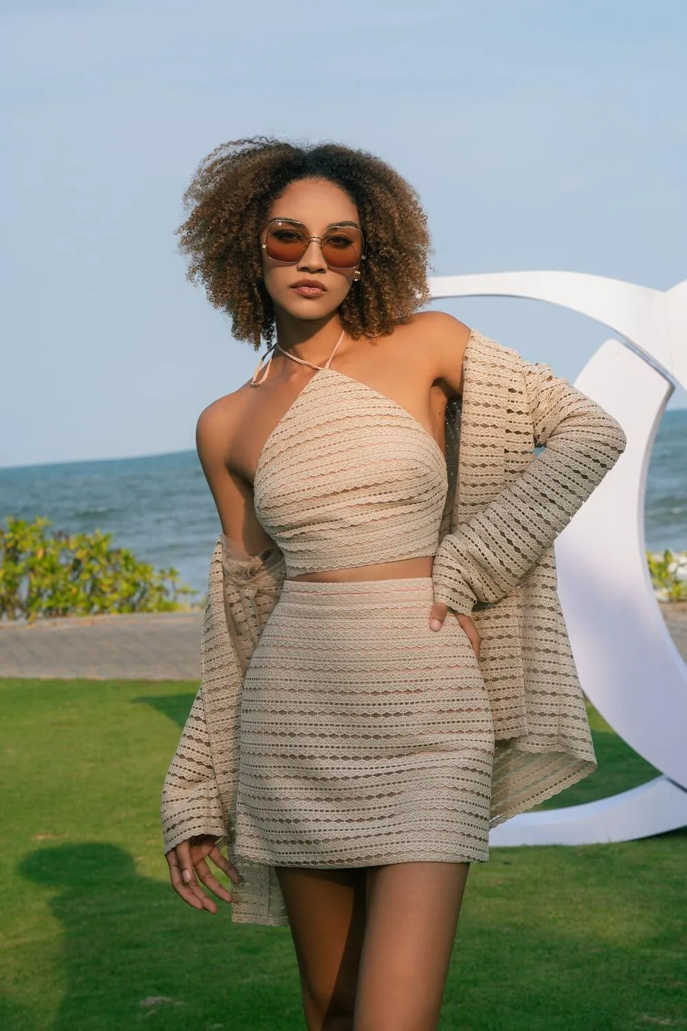 Ran A-line Lace Mini Skirt