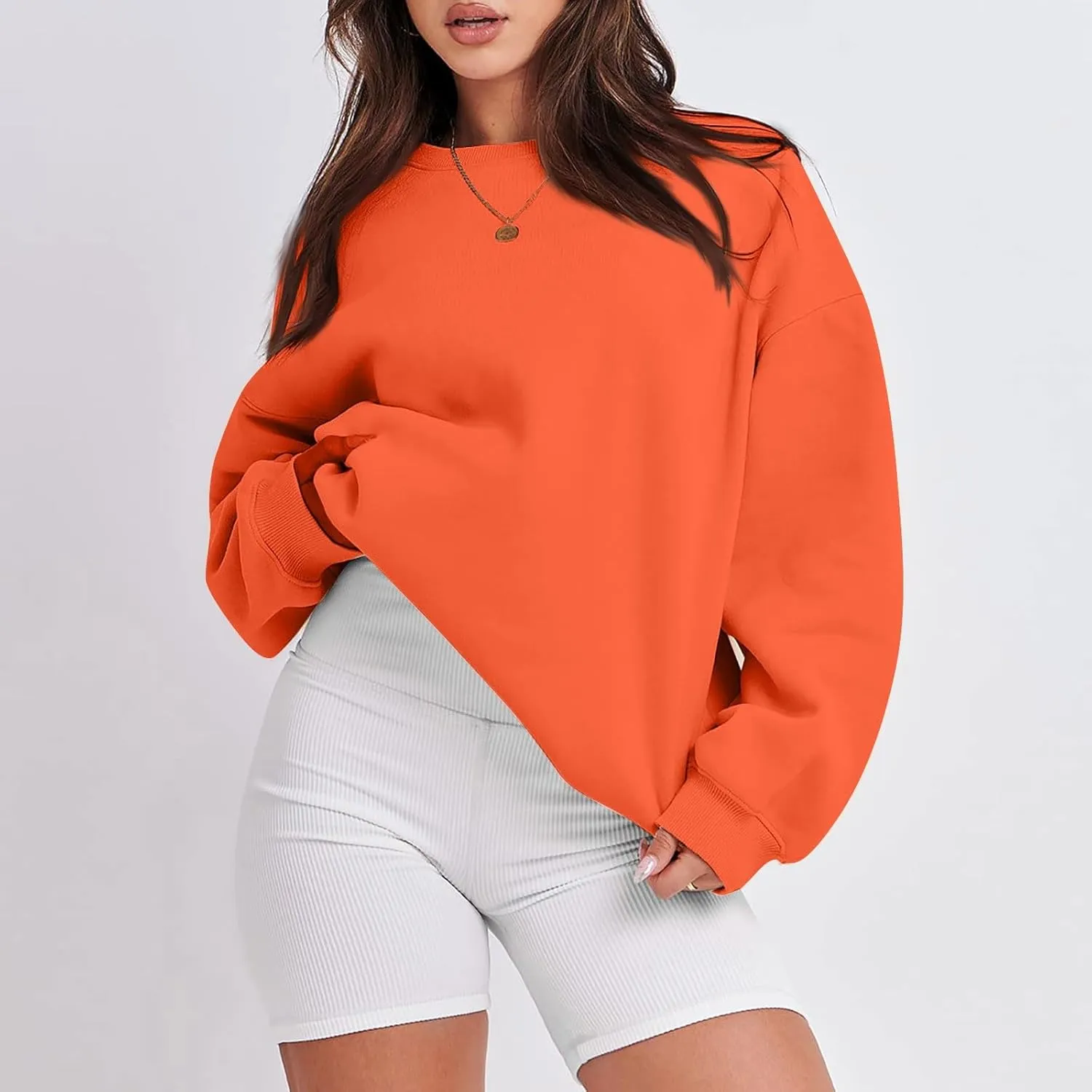 slqdgmryz Crew Neck Sweatshirts Women Oversized Preppy Sweatshirt Loose Fit Long Sleeve Fleece Pullover Crewneck Y2k Hoodie