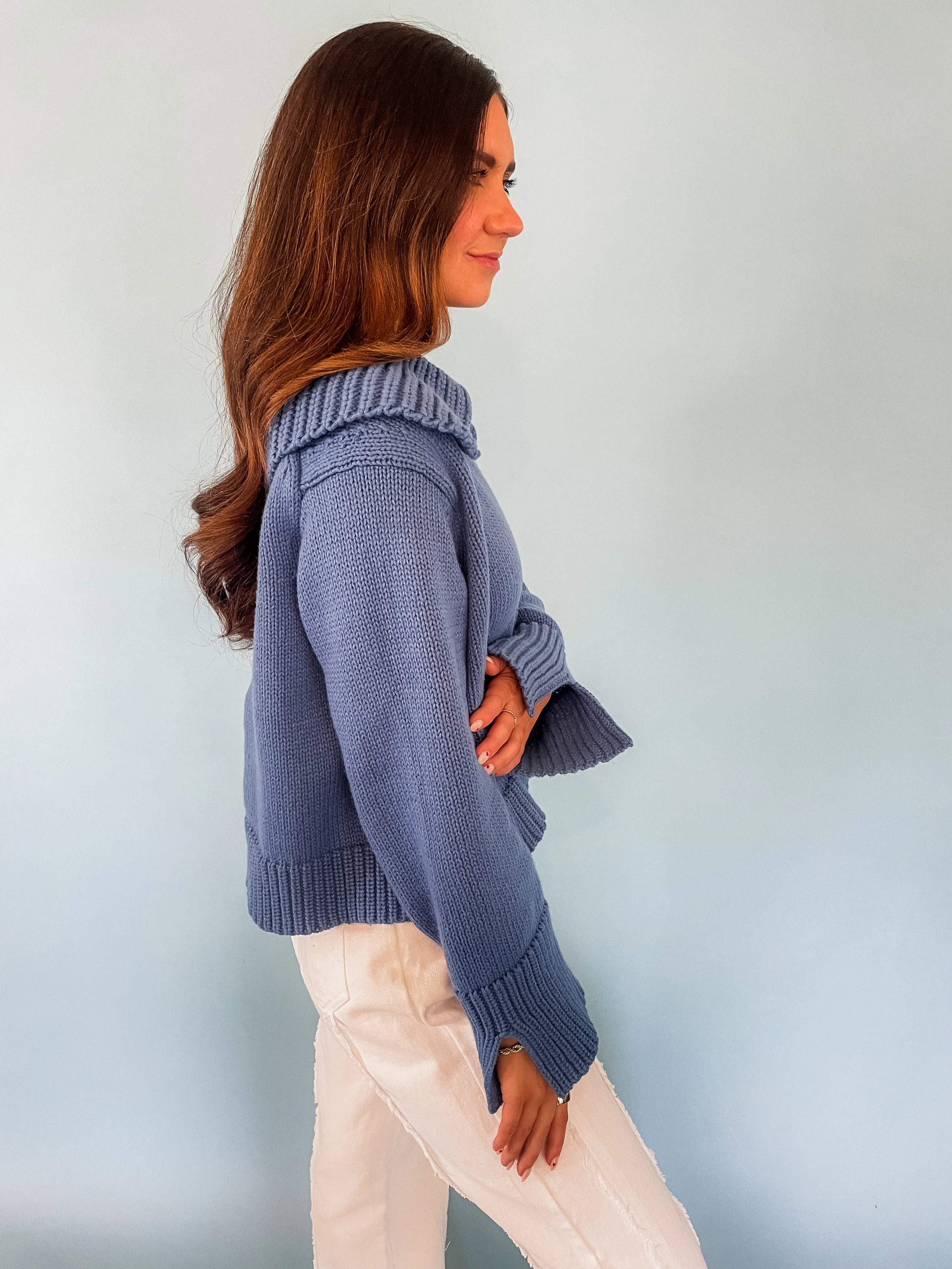 Winter Blues Collared Sweater