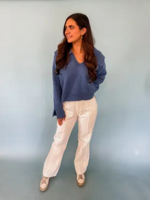Winter Blues Collared Sweater