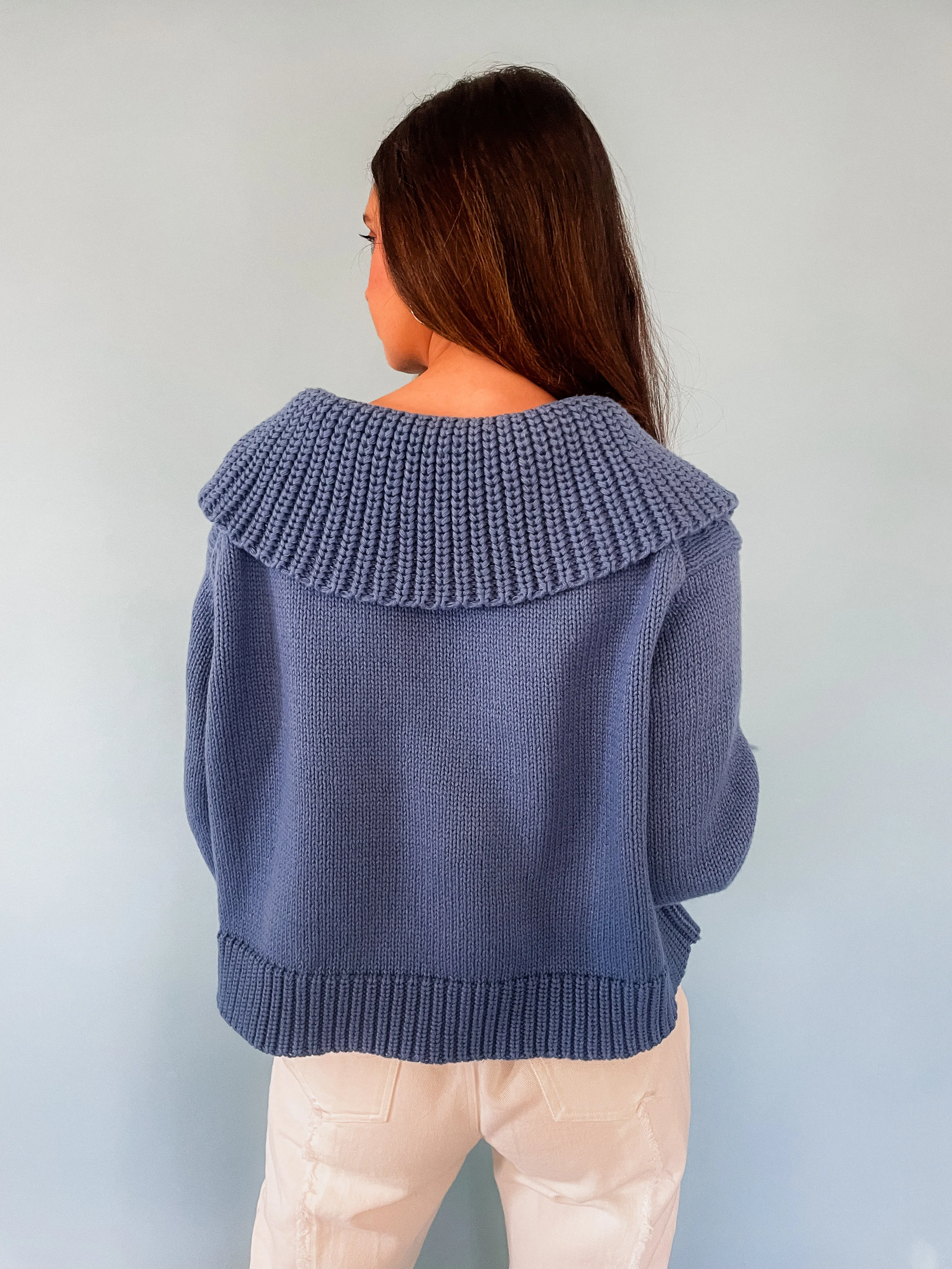 Winter Blues Collared Sweater