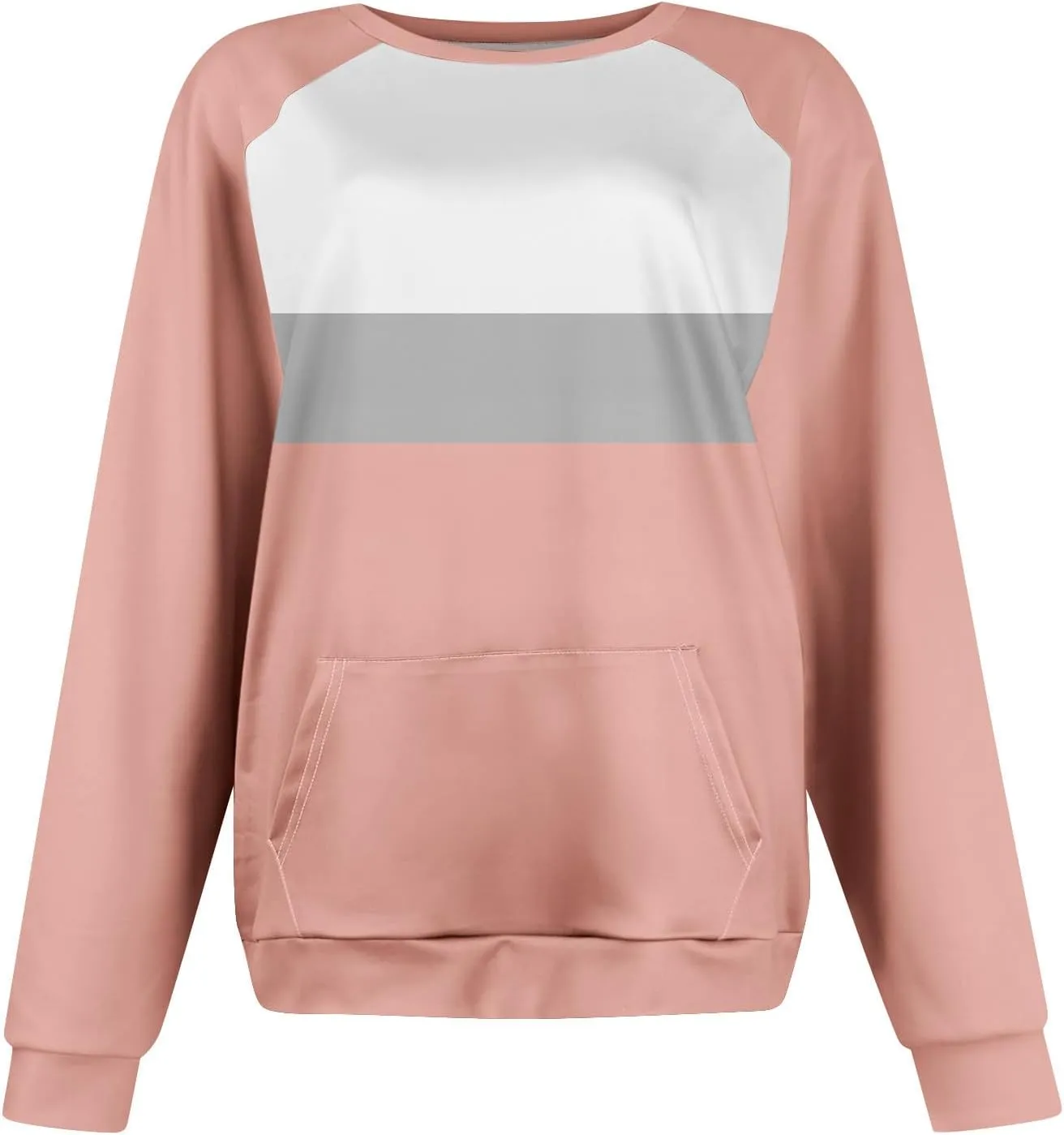 Womens Crewneck Sweatshirt Pullover Trendy Sweatshirts Cute Long Sleeve Y2k Fall Tops Outfits with Pockets