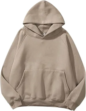 Women's Oversized Hoodies Solid Color Fleece Sweatshirts Long Sleeve Sweaters Pullover Fall Outfits with Pocket